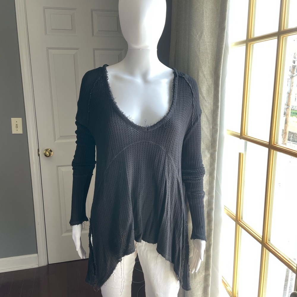 Free People Black V Neck Thermal